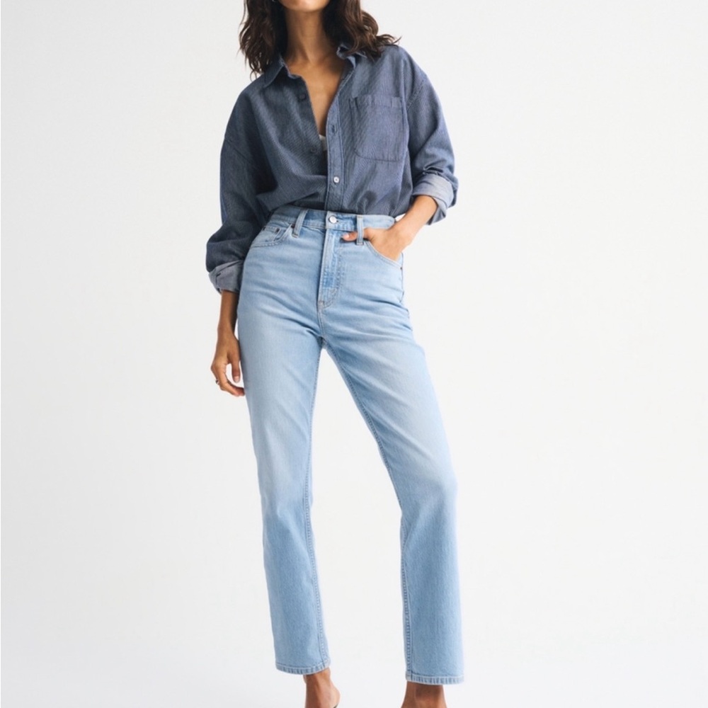Abercrombie & Fitch Light Blue Straight Leg Women's Jeans